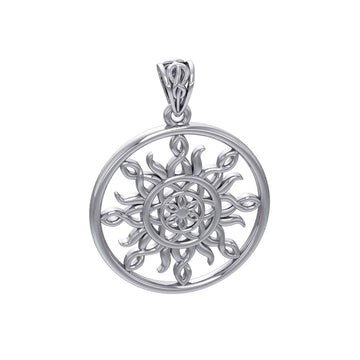 The Sun and Flower of Life Silver Pendant TPD5925 - Jewelry